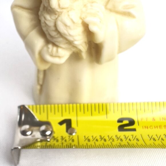 A. Santini Child Monk Figure Owl Vintage Signed Italian Religious Art Sculpture - Picture 9 of 9